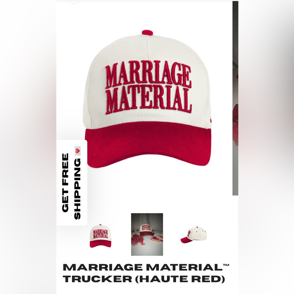 BRIDEMERCH Haute Red Marriage Material Hat